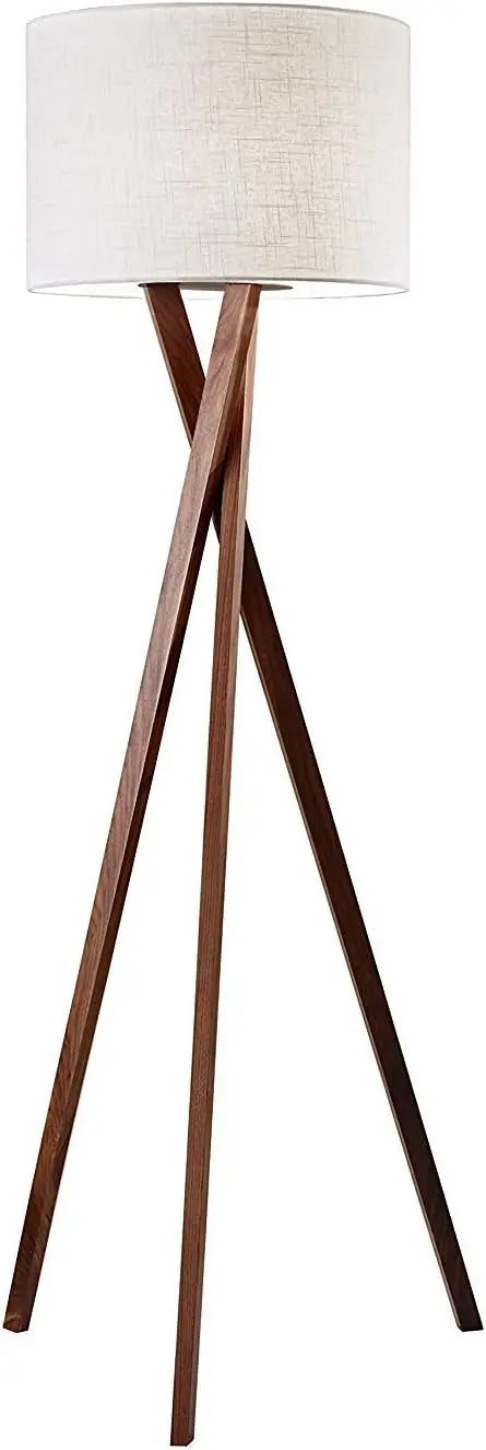 Solara Walnut Tripod Floor Lamp