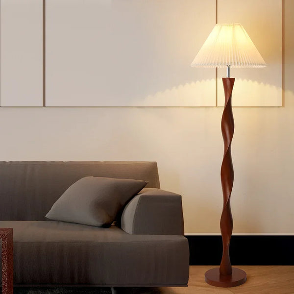 Luxora Walnut Wood Floor Lamp