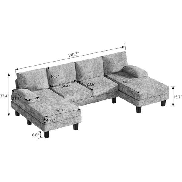 Modern U-Shaped Sectional Sofa