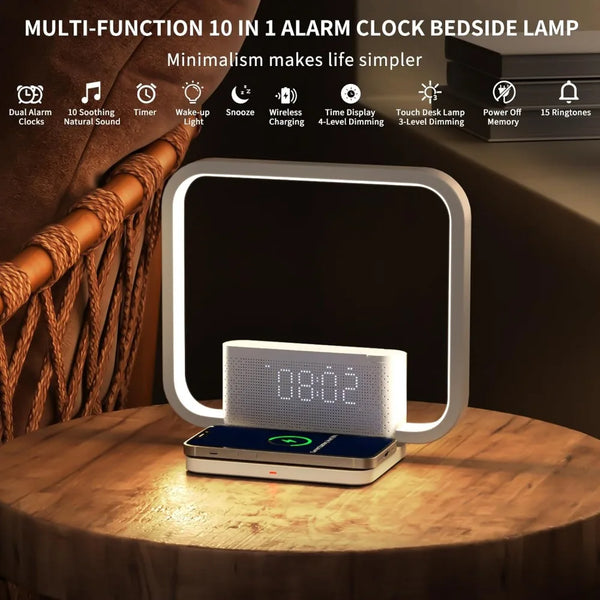 Radiant Wake Multifunctional Alarm Clock Table Lamp