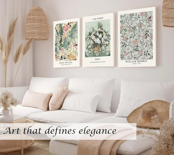 Sage Green Vintage Canvas Art Set