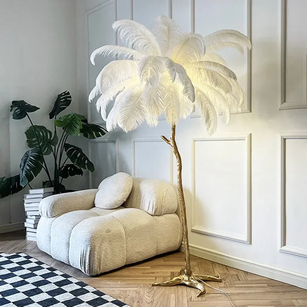 Nordic Ostrich Feather LED Floor Lamp