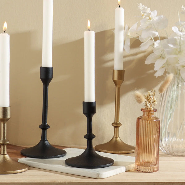 Black Cast Iron Taper Candle Holder